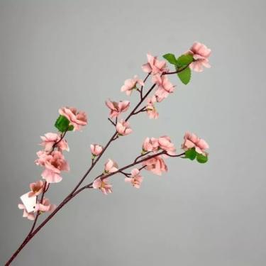 Imagem de Kit 10 a 40 Buquês de Flores de Cerejeira Artificial 65cm – Flor de Pêssego Estilo Oriental para Decoração(Rose,KIT COM 40 UNIDADES)