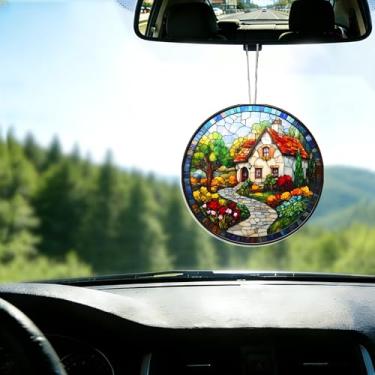 Imagem de Acrílico colorido, apanhador de sol, decoração de janela suspensa de coruja, arte de parede de arco-íris, para sala de estar, quarto, varanda, interior e exterior, jardim, enfeites de Natal 19 x 19 cm