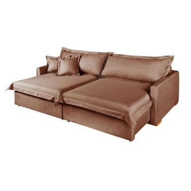 Imagem de Sofá Living Bali 4 Lugares 2,20 Retrátil  Almofadas Soltas em Linho