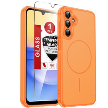 Imagem de LeYi Capa para Samsung Galaxy A15-5G: Capa para celular Samsung Galaxy A15 5G com protetor de tela, [ajuste Mag-Safe] Capa de celular macia ao toque e corpo inteiro à prova de choque para Samsung A15
