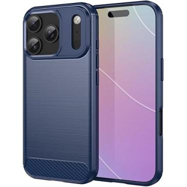 Imagem de Capa Case Fibra de Carbono Anti Impacto para iPhone 17 Pro - Capinha Protetora Leve e Durável Danet (Azul)