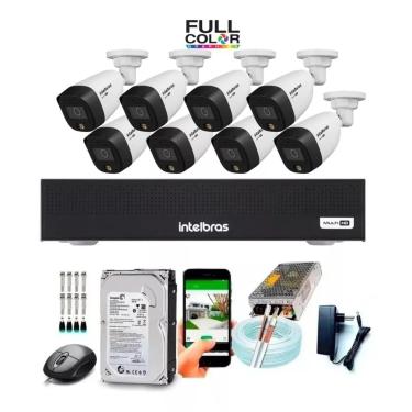 Imagem de Kit 8 Câmeras Intelbras 1220 Full Color Dvr Intelbras 8 Ch