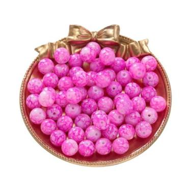 Imagem de Contas De Vidro Redondas Com Padrões Coloridos 20-100pçs 4-10mm Espaça