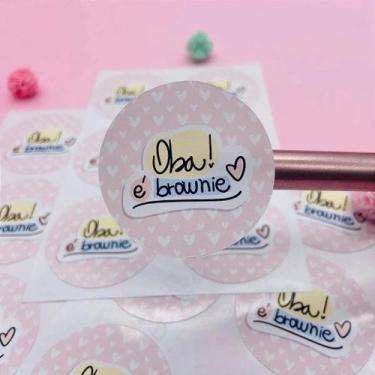 Imagem de 90 Adesivos Etiqueta Oba É Brownie - Bellarte