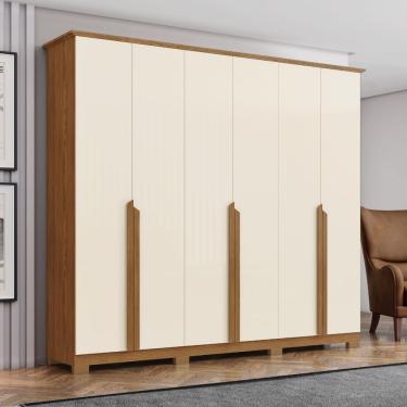 Imagem de Guarda Roupa Casal Amarilis 6 Portas de Bater 6 Gavetas Madeirado-off White Henn