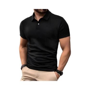 Imagem de Camisas Polo Masculinas De Verão Leves E Respiráveis Com Manga Curta, 