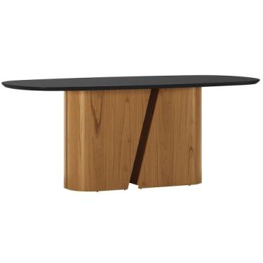 Imagem de Mesa de Jantar 8 Lugares Retangular Orgânico Com Vidro 200cm Salieri N