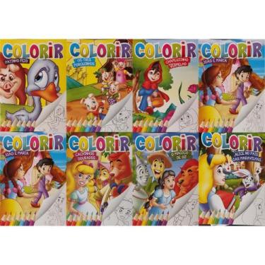 Imagem de Coleção com 8 livros para colorir - contos clássicos - infantil - Bich