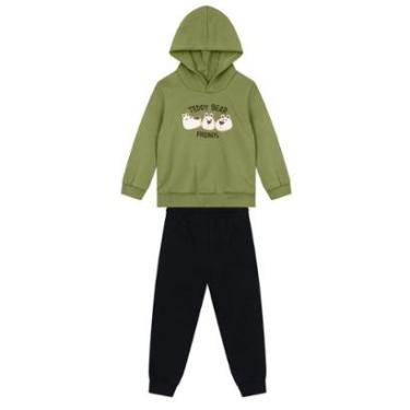 Imagem de Conjunto infantil menino em moletom de ursinhos Brandili-Masculino