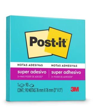Imagem de Bloco de Recado POST-IT 76X76MM Azul Eletrico 90FLS. - 3M