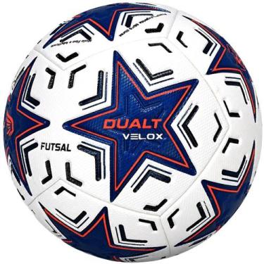 Imagem de Bola Futsal Dualt Velox 82 Enrugada Oficial, Branco, Azul