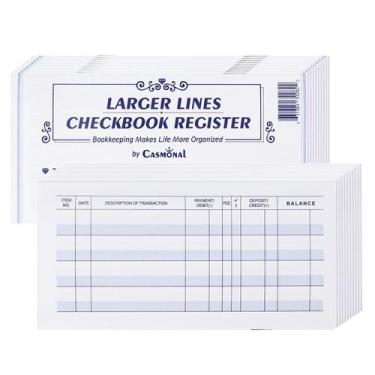 Imagem de Livro de Registro de Cheques CASMONAL Pacote com 32 Unidades 15x8 cm