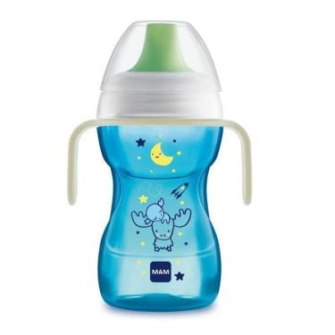 Imagem de Copo Transição Mam Fun Drink Brilha No Escuro 270Ml Azul