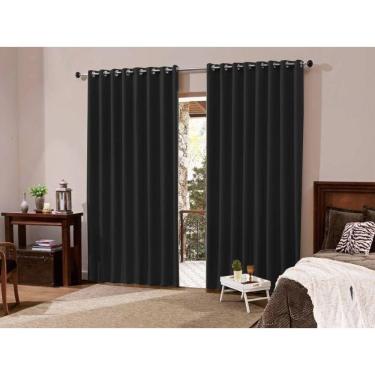 Imagem de Cortina Blackout Tecido 3x2,3 Sala/Quarto - Preto