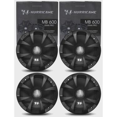 Imagem de 2 Pares Alto Falante Midbass Hurricane Pro MB600 6 Polegadas 1000W rms Bobina Simples