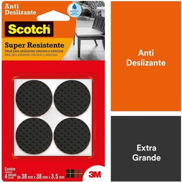 Imagem de Protetor ANTI Deslizante Redondo GG 38MM X 38MM X 3,5MM com 4 SCOTCH 3M