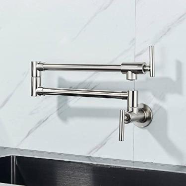 Imagem de Torneira de parede preta cromada única torneira de água fria 360 bico giratório torneira de lavagem dobrável pescoço torneira da cozinha do banheiro, C3