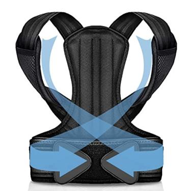 Imagem de DRAUTZ Corretor de Postura de Clavícula Ajustável Masculino e Feminino Cinta Superior das Costas Ombro Suporte Lombar Correção de Postura (Cor: Preto, Tamanho: Tamanho único)