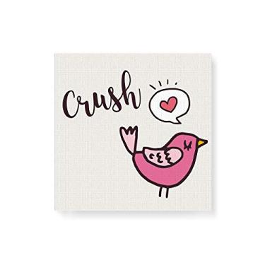 Imagem de Arte Maníacos Quadro Decorativo em Tela Canvas Passarinho Crush Rosa - 30x30cm