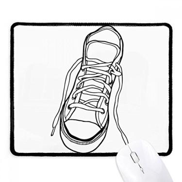 Imagem de Mousepad branco de lona pintado borda costurada tapete de borracha para jogos