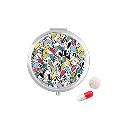 Imagem de Caixa de comprimidos de plantas com desenho de folhas de coração, caixa de armazenamento de remédios