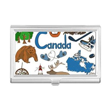 Imagem de Carteira de bolso com a bandeira nacional do Canadá Landscap Animals