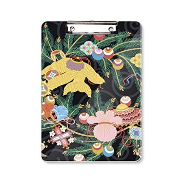 Imagem de Pintura Cultura Japonesa Folha Flor Prancheta Pasta Bloco de Escrita Placa de Apoio A4