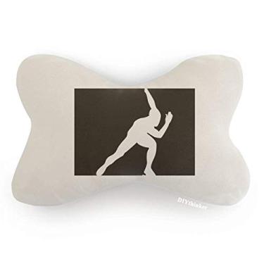 Imagem de DIYthinker Almofada esportiva de patinação com contorno preto para carro, decoração de pescoço, almofada para encosto de cabeça