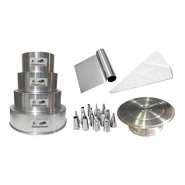 Imagem de Kit Confeiteiro (4 Formas + Bailarina + Espátula + Bicos)