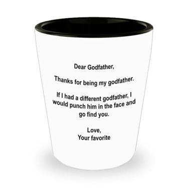 Imagem de Dear Godfather Copo de shot - Presentes para o Poderoso Chefão - Thanks for being my Godfather - Ideia de de Natal