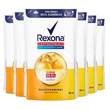 Imagem de Kit Sabonete Líquido Rexona Refil Antibacterial Multivitaminas 200ml 6 Unidades