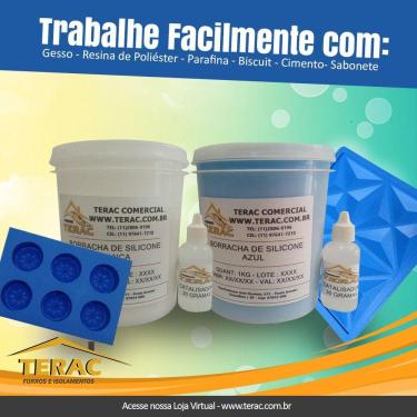 Imagem de Borracha de Silicone para Moldes Azul com catalisador  - Terac