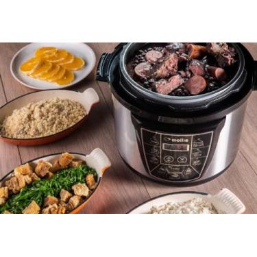 Imagem de Panela de pressão elétrica multifuncional 4l - Mollie - 110v - Inox + Livro de Receitas
