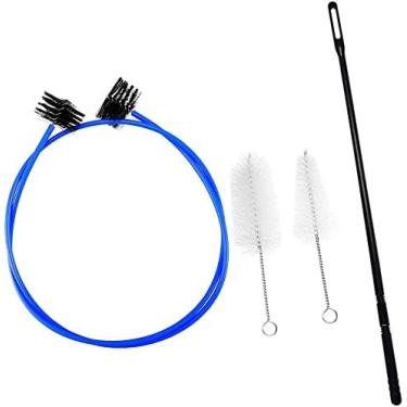 Imagem de Hysagtek Kit de limpeza de 4 peças de trompete de cobra, escova de trompete para bocal, escova de válvula, escova flexível com haste de limpeza