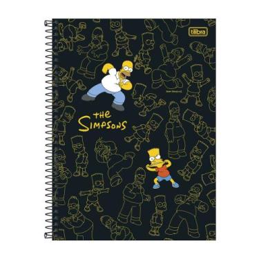 Imagem de Caderno Espiral Universitário Simpsons - Preto - 80 Folhas - Tilibra