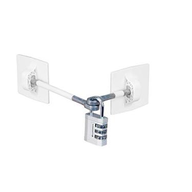 Imagem de Trava de geladeira (branca com cadeado de combinação prata)