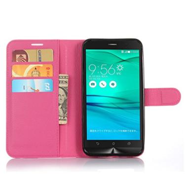 Imagem de Capa ASUS Zenfone Go/ZB551KL, capa carteira flip de couro PU premium com compartimento para cartão, suporte e fecho magnético [capa interior à prova de choque de TPU] Compatível com ASUS Zenfone Go/