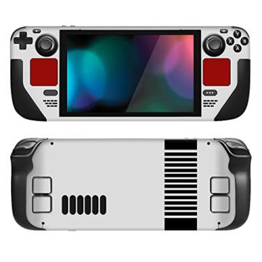 Imagem de PlayVital Conjunto completo de decalque protetor para Steam Deck, adesivos personalizados capa de vinil para computador portátil Steam Deck - Estilo clássico NES
