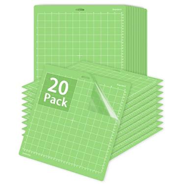 Imagem de Gwybkq Tapete de corte 30,5 x 30,5 cm para Cricut pacote com 20 unidades Maker 3/Maker/Explore 3/Air 2/Air/One Standard Green Grip Adhesive Adhesive Cut Pads Acessórios de substituição para