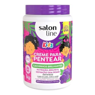 Imagem de Salon Line, Creme de Pentear Kids, Cachinhos Brilhantes, Uva, Vegano - Para Cabelos Ondulados, Cacheados e Crespos, 1kg