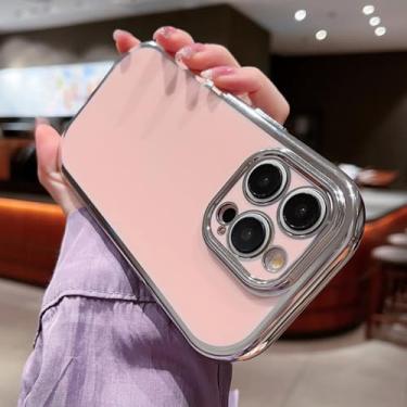 Imagem de Capa de telefone oval brilhante com sabonete bonito para iPhone 15 Plus 14 13 12 11 Pro Max Proteção de câmera Capa à prova de choque, rosa, para iPhone 12Pro Max