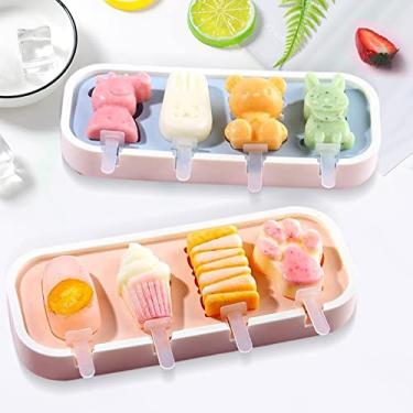 Imagem de Generic Moldes de picolé, mini moldes de picolé para crianças, formas fofas de silicone para picolé, sem BPA, molde de sorvete, reutilizável, máquina de picolé, conjunto caseiro DIY (2 peças de patas