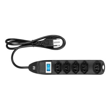 Imagem de Filtro De Linha 5 Tomadas Extensão Eletrica 1 Metro Fusível de Proteçã