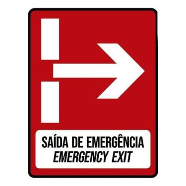 Imagem de Placa Saida De Emergência Emergency Exit 18X23 - Sinalizo
