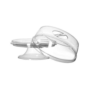 Imagem de Porta Bolo Com Pedestal Suporte Torta Com Tampa 30Cm - Geral