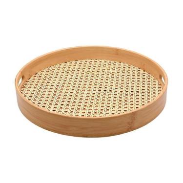 Imagem de Bandeja Redonda Em Bambu Com Palha Indiana - Oikos, Natural