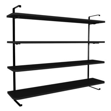 Imagem de Prateleira de parede 100 x 20 cm com 4 níveis para Decoração de Sala Q