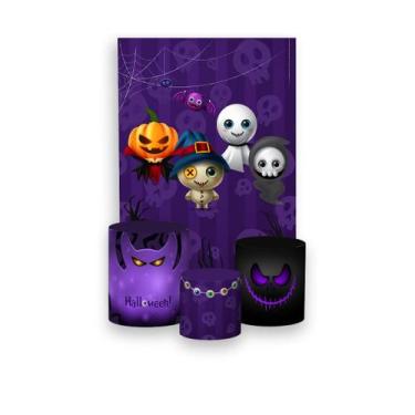 Imagem de Painel De Festa Vertical 1,50 x 2,20 + Trio De Capas Cilindro - Hallow