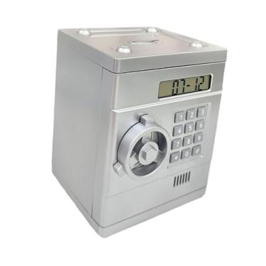 Imagem de shamjina Cofrinho infantil, caixa de economia de dinheiro com senha, rolo automático, banco de dinheiro eletrônico para crianças, meninos, meninas, presentes, Argento