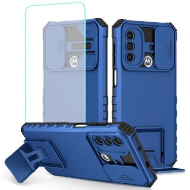 Imagem de Tothedu Capa para Moto E20, Capa para Moto E30/Motorola E40 XT2155 com protetor de tela de vidro temperado e capa de câmera deslizante, capa protetora de telefone com suporte resistente para Motorola